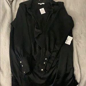 Black v neck silk dress